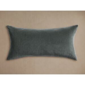 Arhaus Lumbar Pillow Suede Leather‎ and Linen Pillowcase Boho Modern Luxury